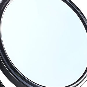 9" Black Round Metal Framed Makeup Shaving Tabletop Mirror