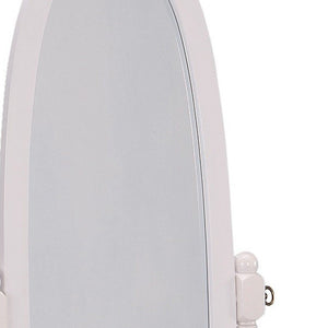 60" White Oval Wood Framed Freestanding Cheval Mirror