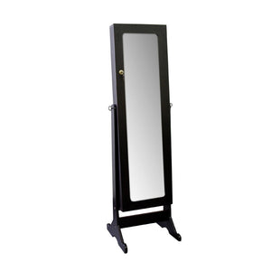 57" Brown Wood Freestanding Framed Cheval Mirror