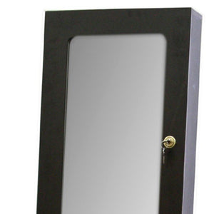57" Brown Wood Freestanding Framed Cheval Mirror