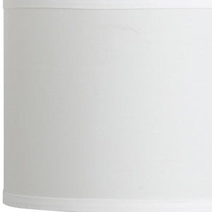 19" Silver Bedside Table Lamp With White Drum Shade