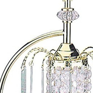 27" Gold Metal Chandelier Faux Crystal Table Lamp