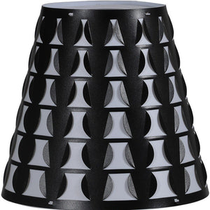 16" Black Bedside Table Lamp With Black And White Polka Dots Empire Shade
