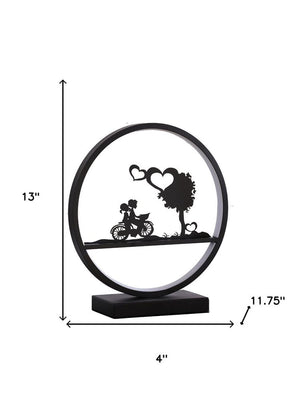13" Black Bedside Led Table Lamp