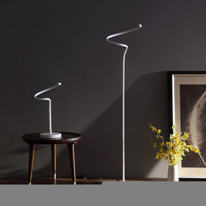 18" White Curvy Spiral LED Table Lamp