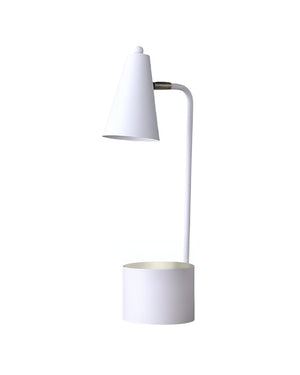 20" Compact White Metal Desk Lamp