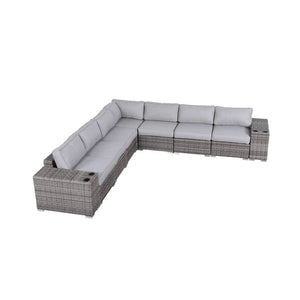 Minnesota - 9 Piece Sectional Sofa Set With Cushions - Gray Mix by Couch.com