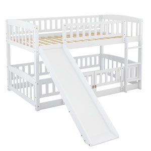 Low Bunk Bed With Slide, Fence And Ladder by Couch.com