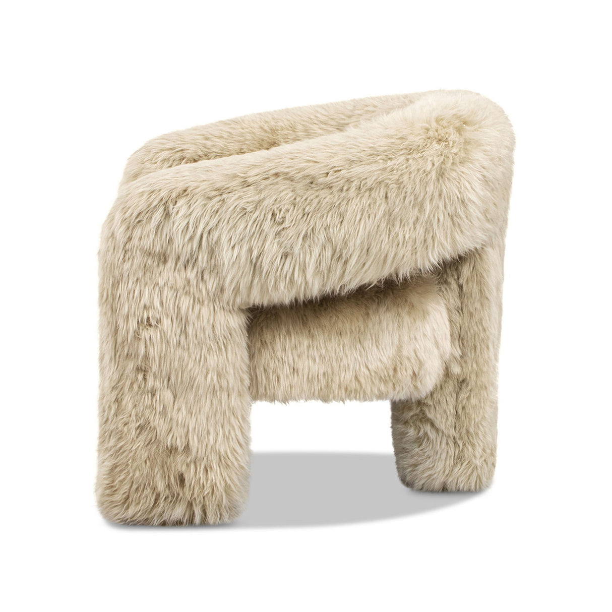 Avalon - Genuine Sheepskin Fur Split Barrel Back Accent Chair - Natural Blonde by Couch.com