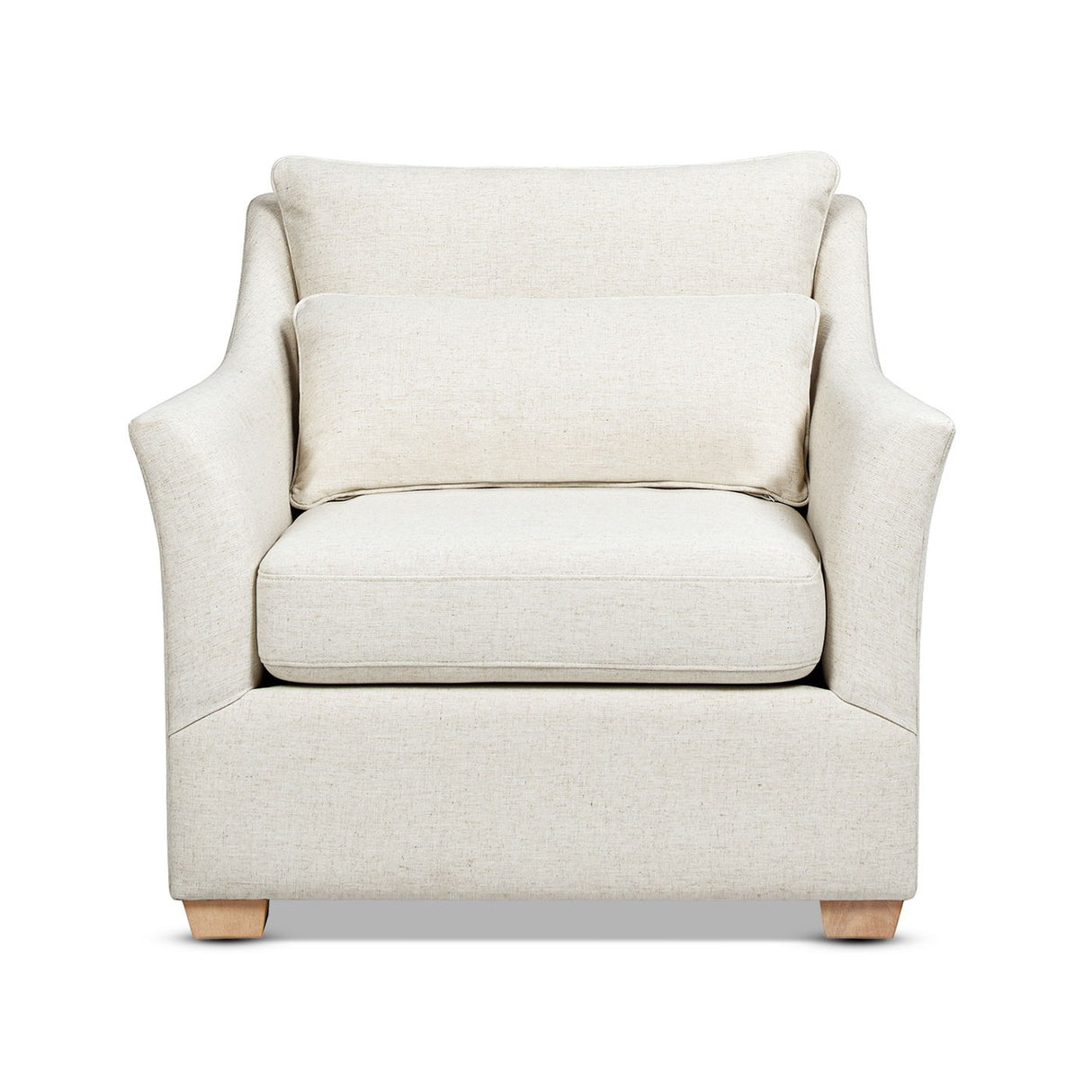 Ada - Flared Arm Contemporary Armchair With Lumbar Pillow - Flax White by Couch.com