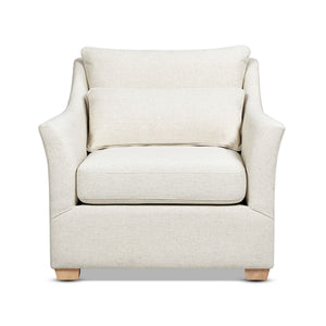 Ada - Flared Arm Contemporary Armchair With Lumbar Pillow - Flax White by Couch.com