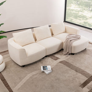 Mid-Century Modern 3 Seater Sofa With Recliner by Couch.com