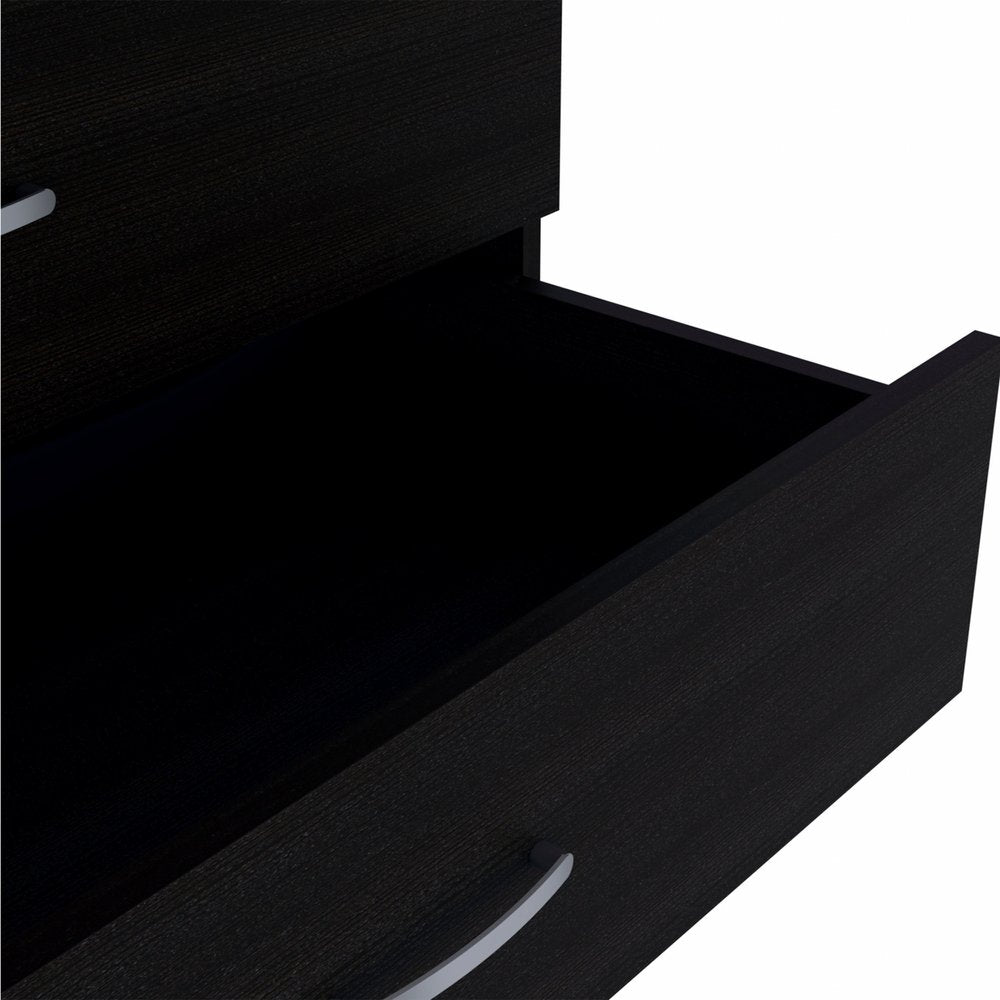 31" Black Wood Three Drawer Dresser