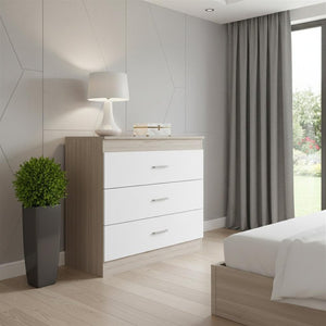 31" Light Gray Wood Three Drawer