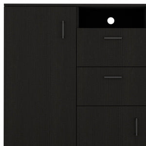 55" Black Wood Two Drawer Dresser