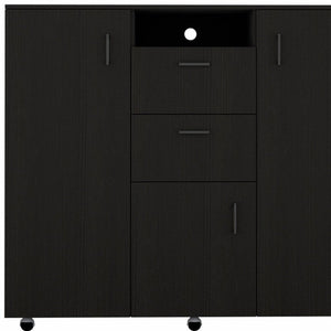 55" Black Wood Two Drawer Dresser