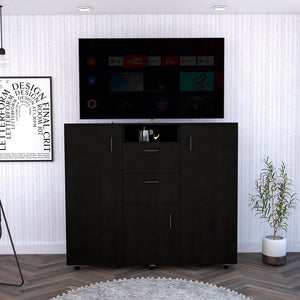 55" Black Two Drawer Dresser