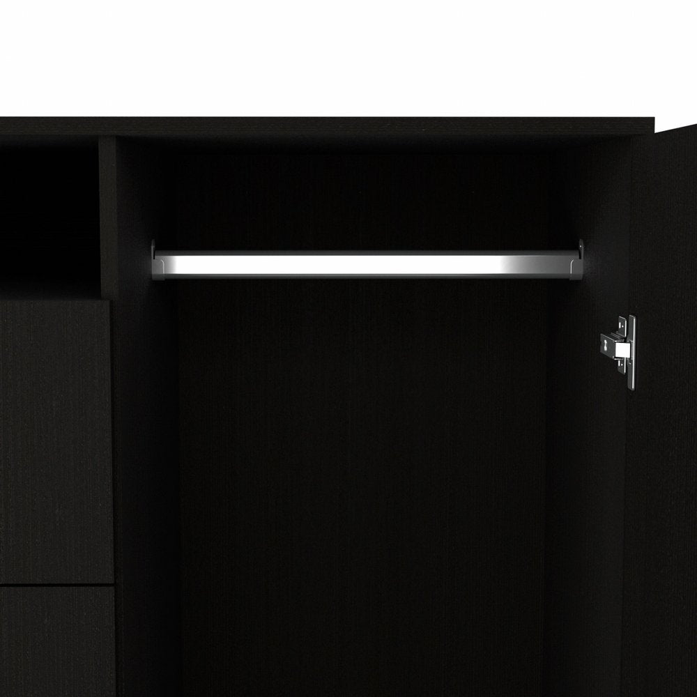 55" Black Wood Two Drawer Dresser