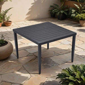 Outdoor Patio Rectangle Dining Table With Tapered Feet & Umbrella Hole by Couch.com