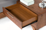 18" Wood and Solid Wood Two Drawer Nightstand