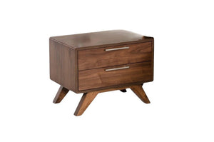 18" Wood and Solid Wood Two Drawer Nightstand