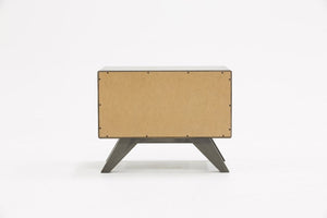 18" Solid Wood and Wood Two Drawer Nightstand