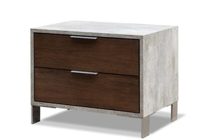 20" Wood Two Drawer Nightstand