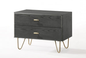 18" Wood Two Drawer Nightstand