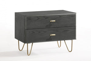 18" Wood Two Drawer Nightstand