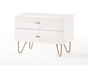 18" Wood Two Drawer Nightstand