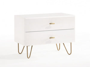 18" Wood Two Drawer Nightstand