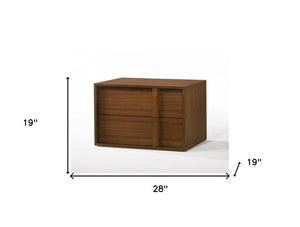 19" Solid Wood and Wood Two Drawer Nightstand