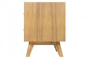 24" Solid Wood and Wood Two Drawer Nightstand