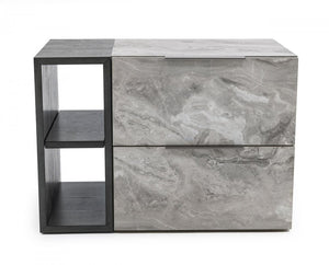 18" Wood Two Drawer Nightstand