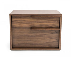 18" Wood Two Drawer Nightstand