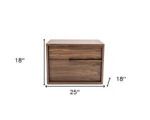 18" Wood Two Drawer Nightstand