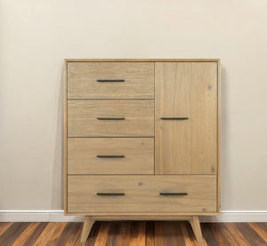 39" Walnut Solid Wood Four Drawer Gentlemans Chest