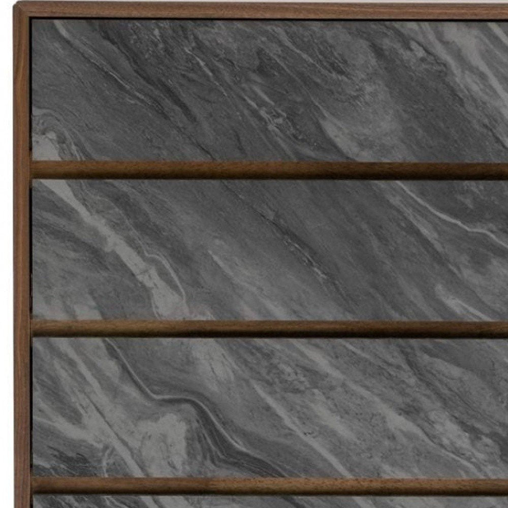 30" Brown Wood Five Drawer Dresser