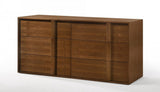 65" Walnut Solid Wood Six Drawer Double Dresser