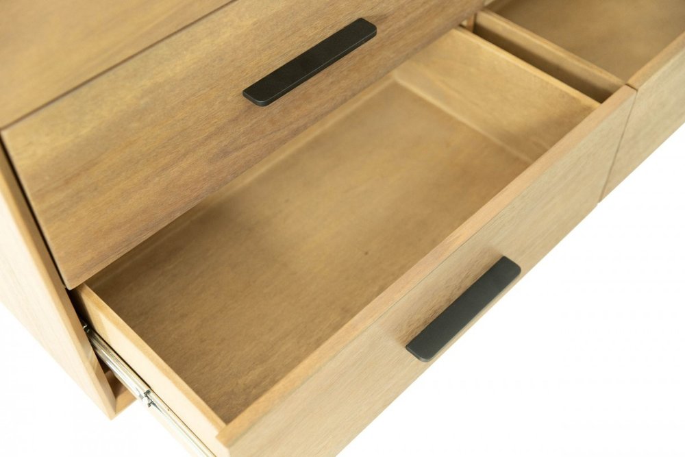 53" Brown Solid Wood Six Drawer Double Dresser