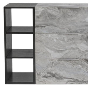 63" Gray Wood Six Drawer Double Dresser