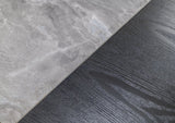 63" Grey Faux Marble and Black Wood Six Drawer Double Dresser