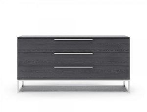58" Gray Wood Three Drawer Dresser