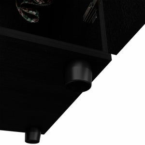 71" Black Wood Two Door Combo Dresser