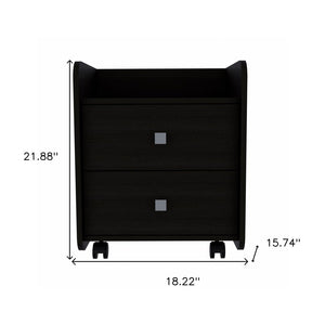 22" Wood Two Drawer Nightstand