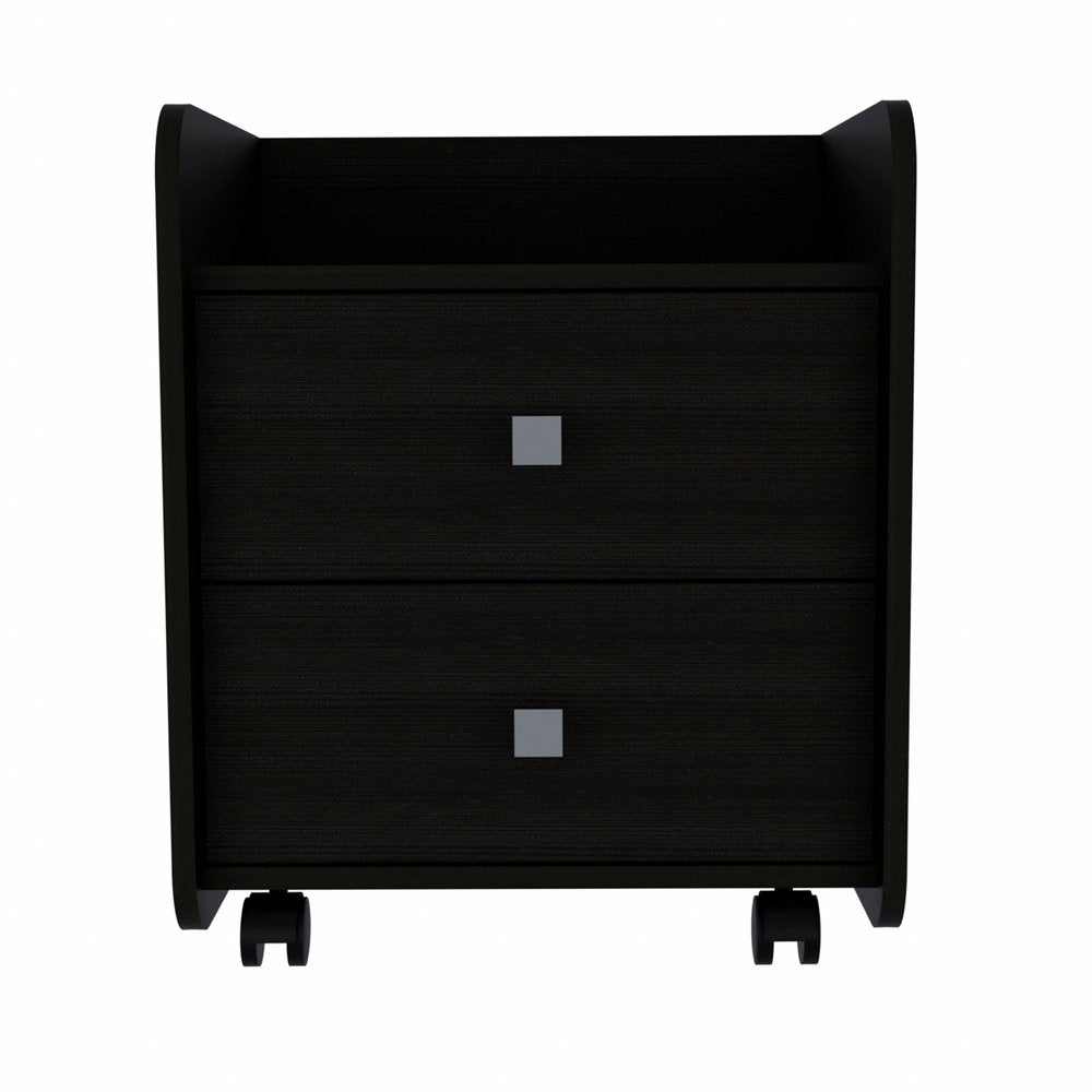 22" Wood Two Drawer Nightstand