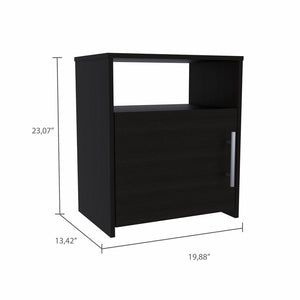 23" Black Wood Nightstand