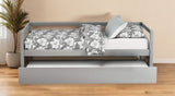 Gray Wood Twin Bed Frame with Trundle