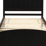 Espresso Wood Twin Bed Frame with Trundle
