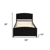 Espresso Wood Twin Bed Frame with Trundle